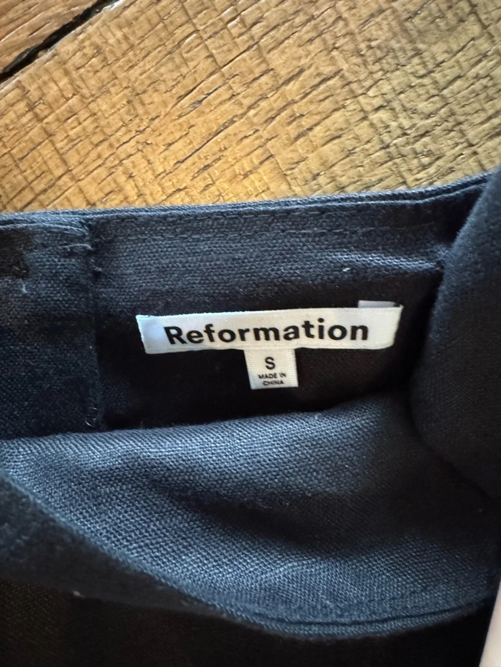 Reformation Linen Set Black Elastic-Waist Linen Fernando Pant and Crop top - Picture 6 of 7